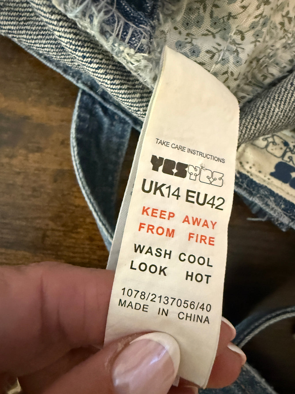 Yes Jeans Dungaree Dress Denim Mini Distressed Y2K Overall UK14