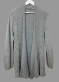 Mia Moda Light Grey Chunky Knit Waterfall Cardigan - Medium