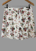 Superdry White Floral Button Front Mini Skirt Boho Summer UK12