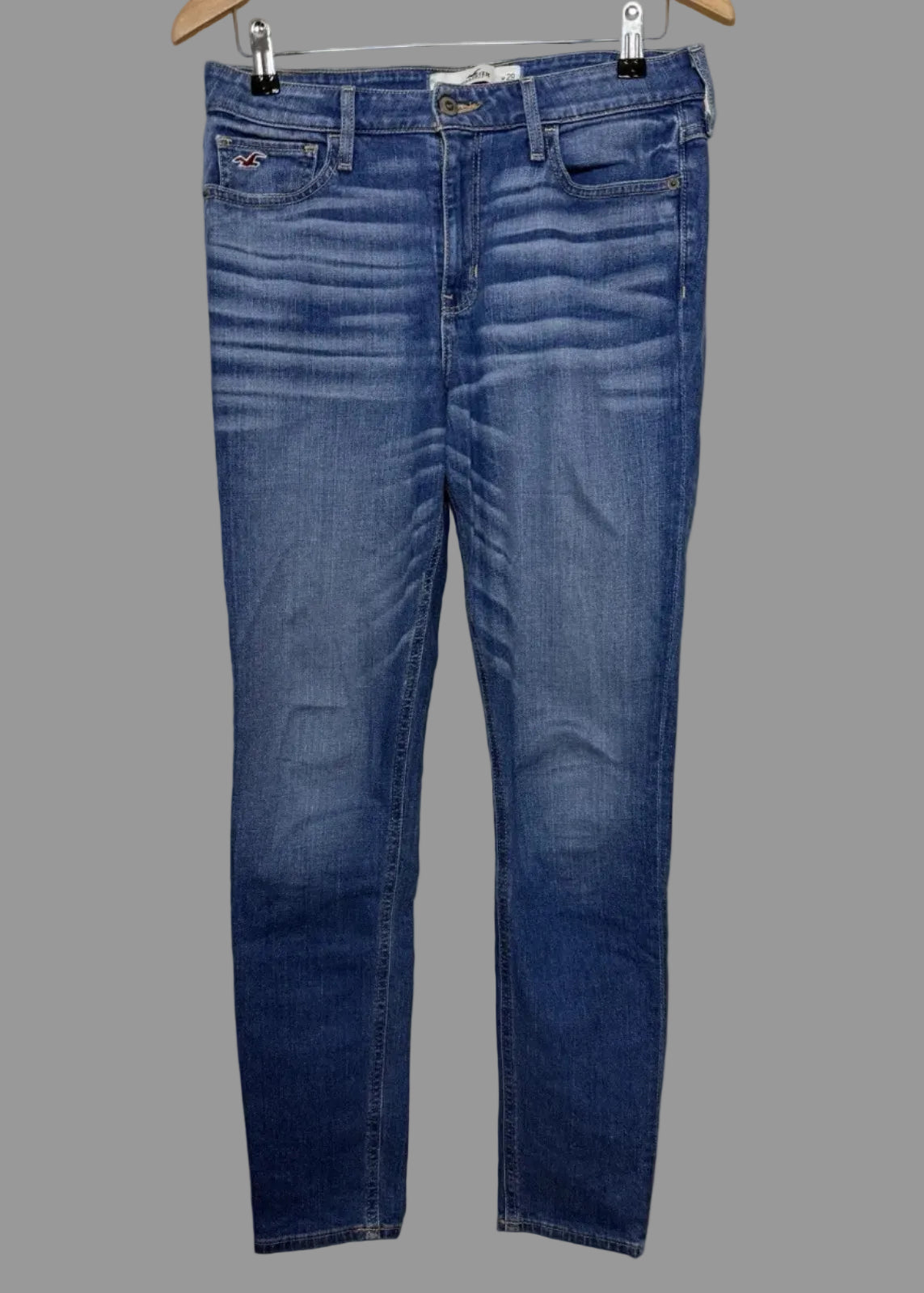 Hollister Unisex Skinny Mid Wash Stretch Jeans - W29 L31