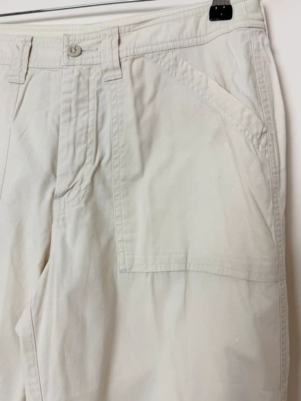 M&S Utility Cropped Chino Capri Trousers UK14 UK12 Fit Cotton Straight Leg