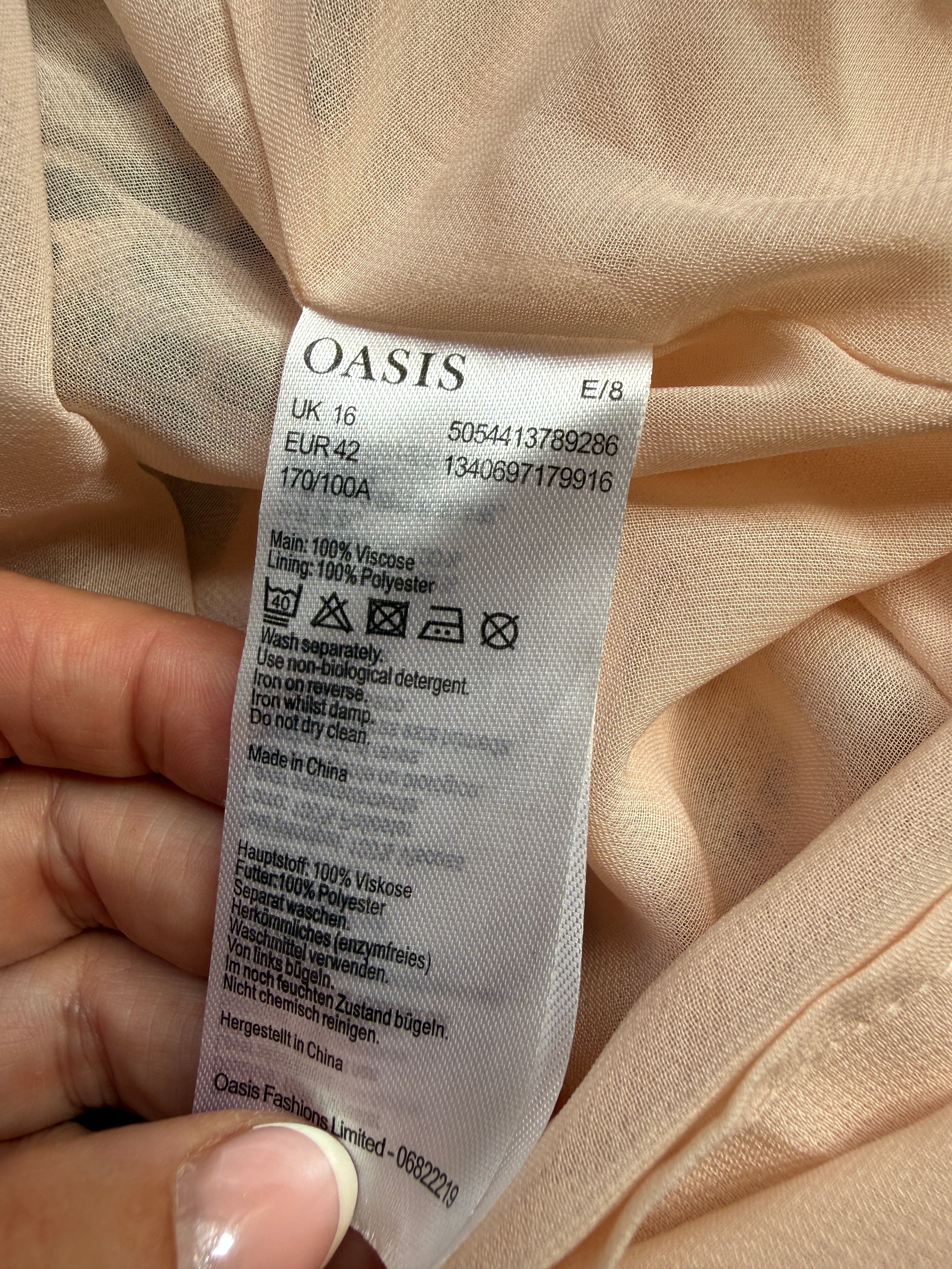 Oasis Blush Animal Print Wrap Midi Dress UK 16 – Pre-Loved