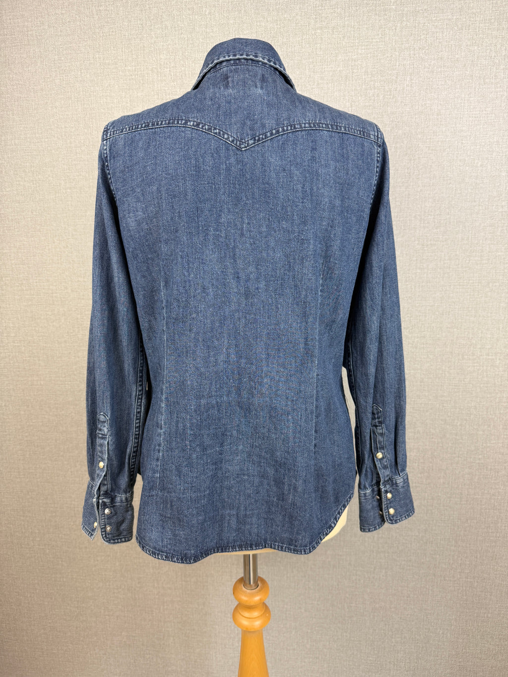 Levi’s Blue Denim Western Snap Button Shirt UK 12