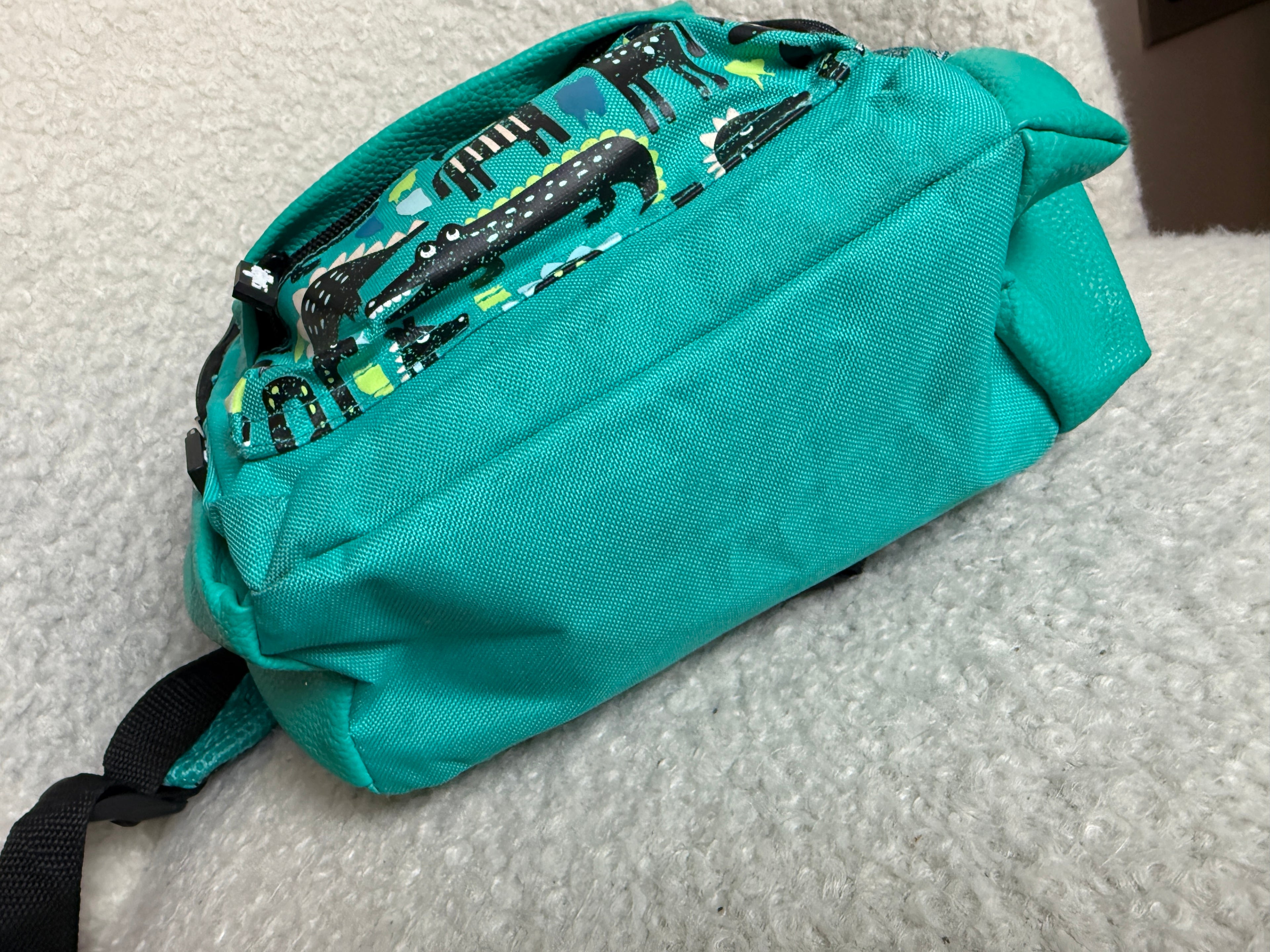 Smiggle Teeny Tiny Backpack Teal Dinosaur Animal Print Kids BNWOT