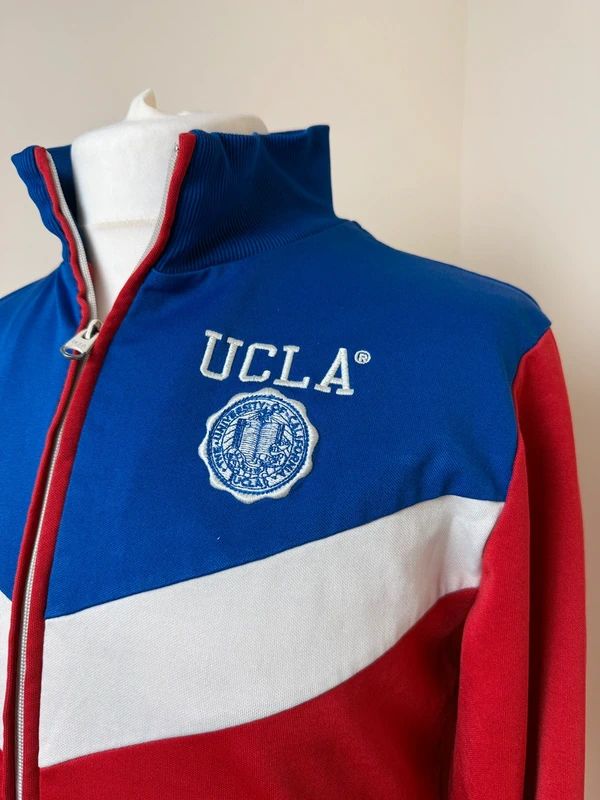 UCLA Red White Blue Colour Block Track Jacket Retro Full Zip Medium