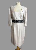 Michaela Louisa Champagne 2 Piece Occasion Dress & Bolero Jacket - Size 12