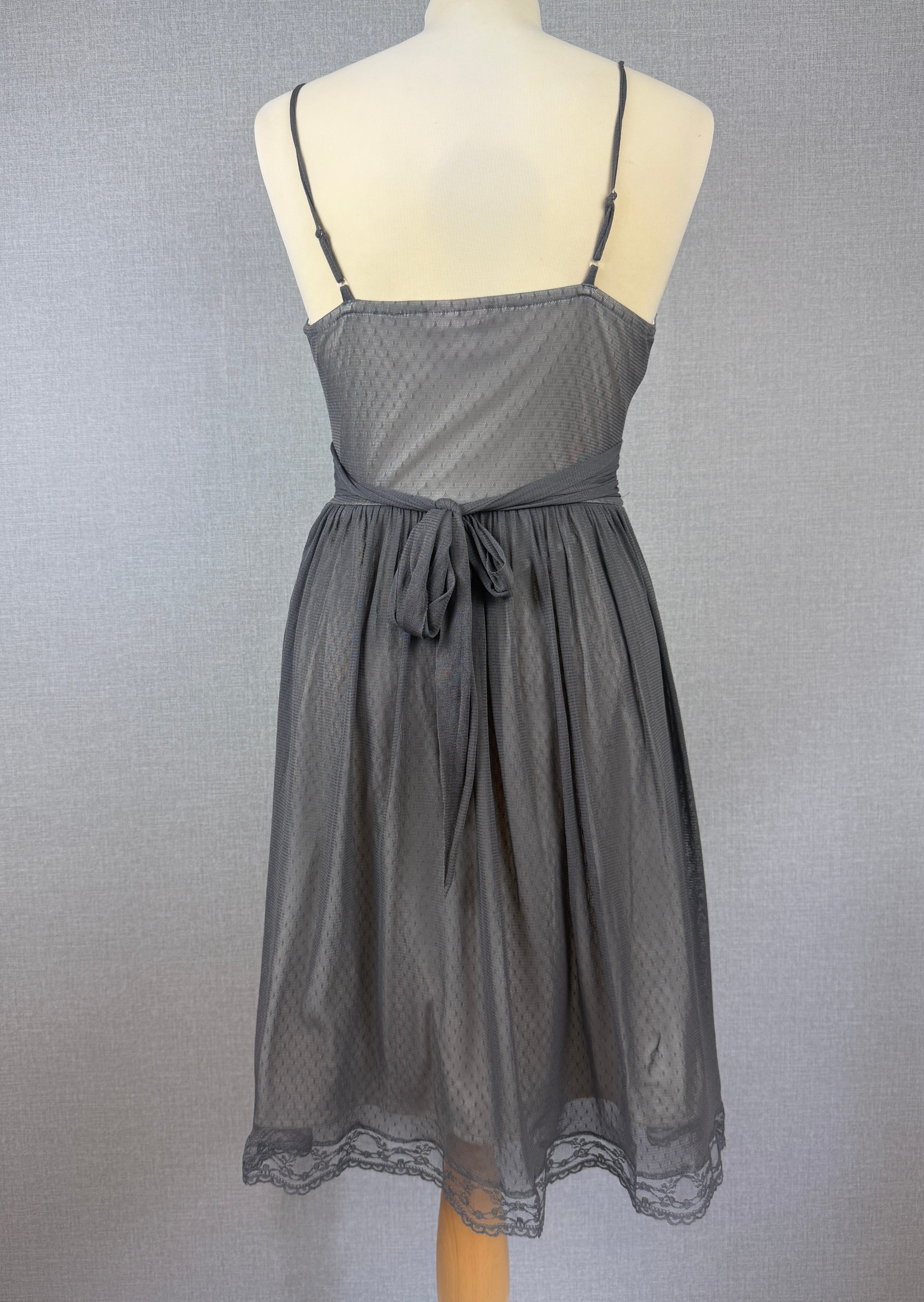 Lipsy Grey Embellished Mesh Midi Dress S/M – Pre-Loved