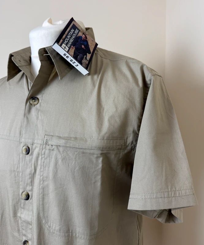 Mountain Warehouse Beige Utility Travel Shirt Medium Short Sleeve Breathable BNWT