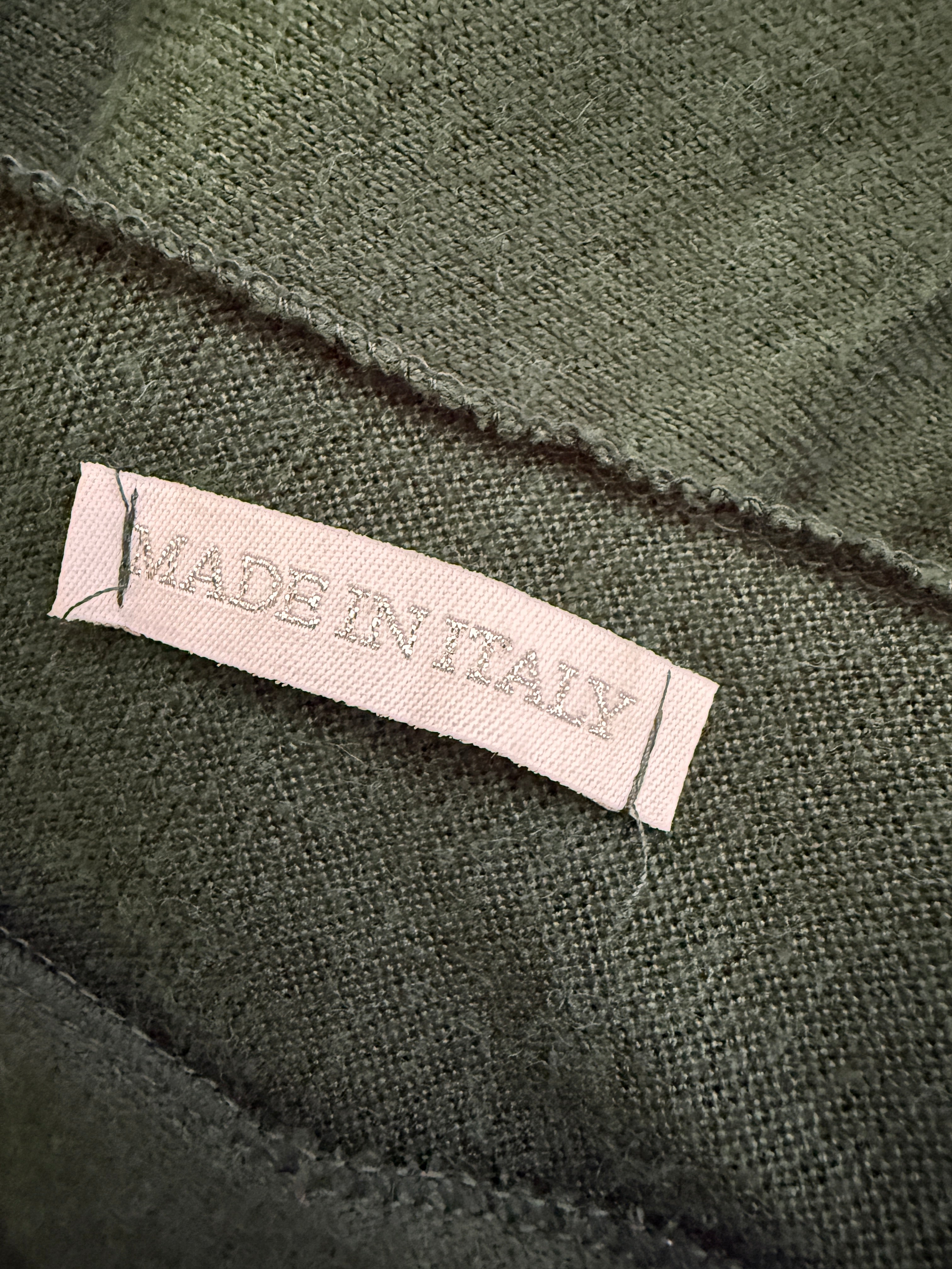 Made In Italy Dark Green Lightweight Knitted Tunic Top - Large