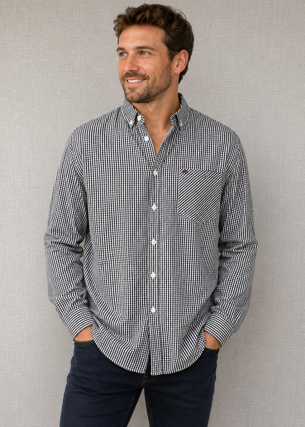 Merc London Black & White Gingham Shirt XL – Pre-Loved