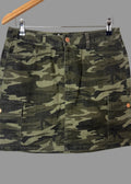Green Camo Cargo Mini Skirt Military Utility Y2K Style UK 12/14