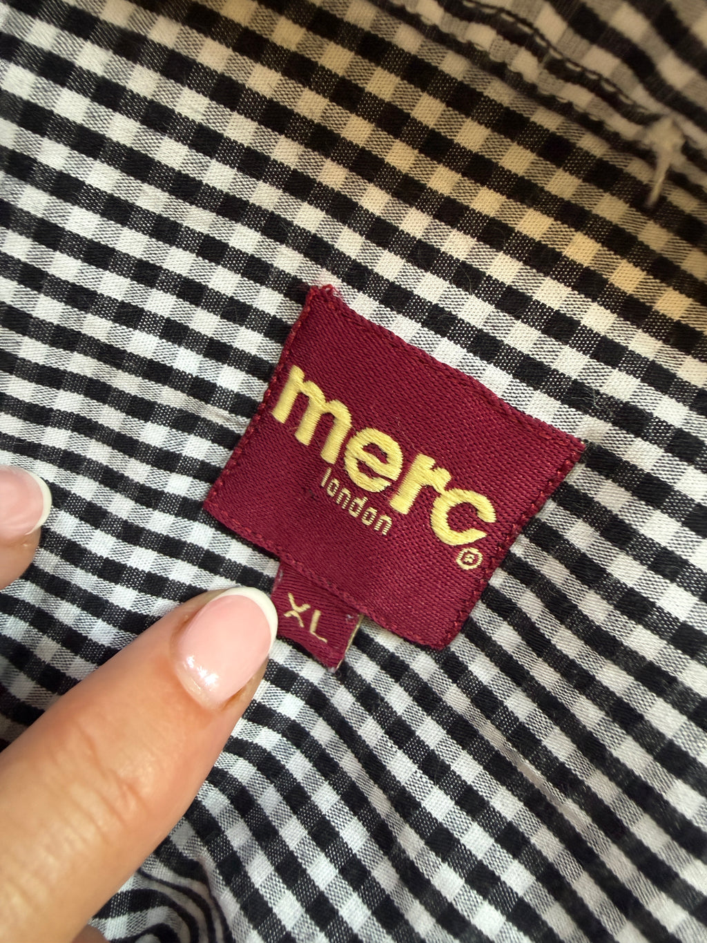 Merc London Black & White Gingham Shirt XL – Pre-Loved