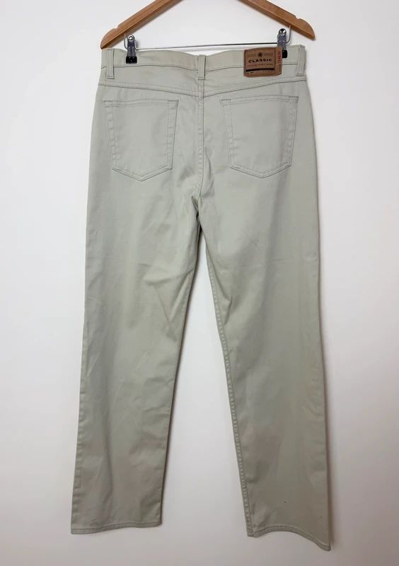 M&S Beige Straight Leg Jeans W34 L31 Premium Grade Denim