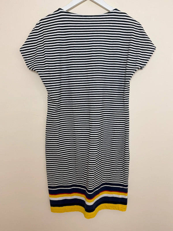 Barbour Harewood Breton Striped Navy White Jersey Dress - UK12 - VGC