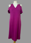 Next Magenta Purple Shift Dress UK16 BNWT Cold Shoulder V-Neck Formal