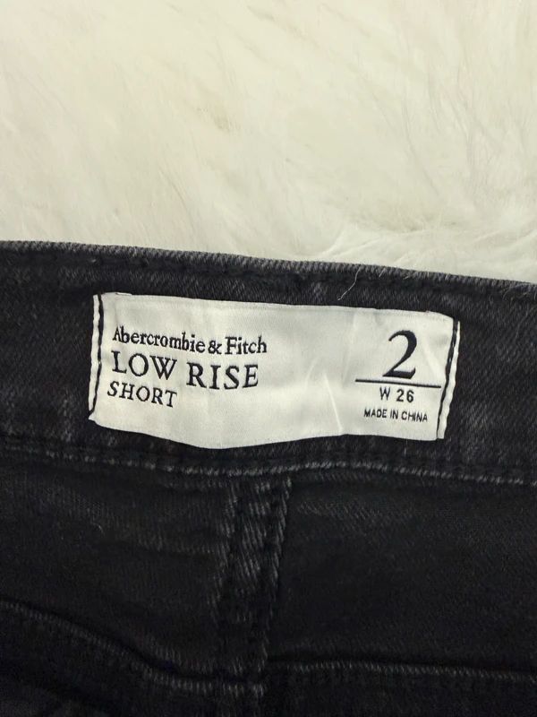 Abercrombie & Fitch Black Low Rise Micro Denim Shorts W28 Womens