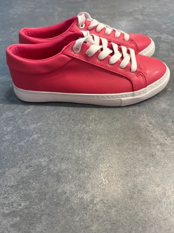 M&S Coral Pink Trainers UK 5 Womens Lace Up Sneakers Insolia Flex