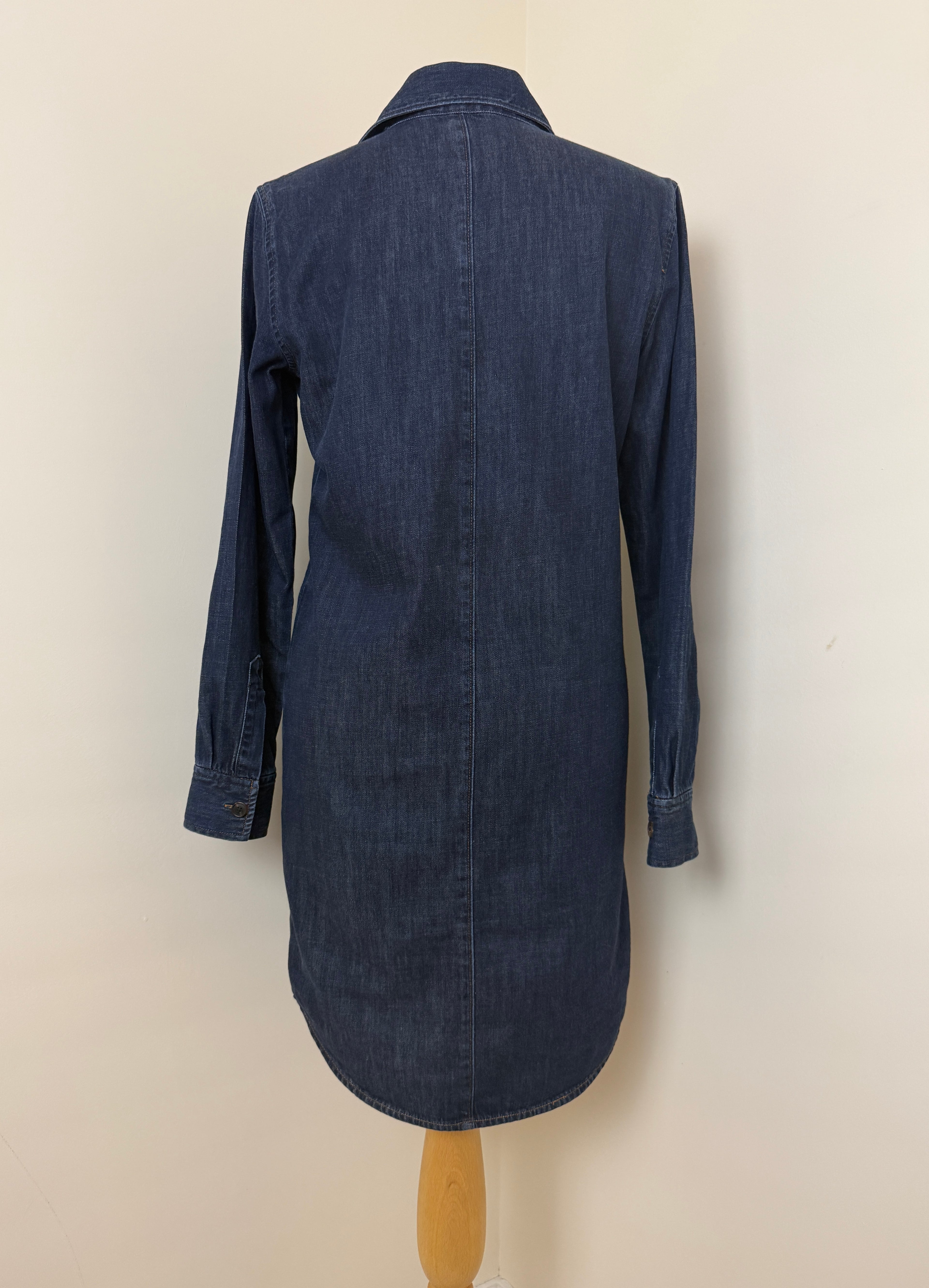 Polo Ralph Lauren Denim Shirt Dress UK8 US4 Dark Wash Cotton
