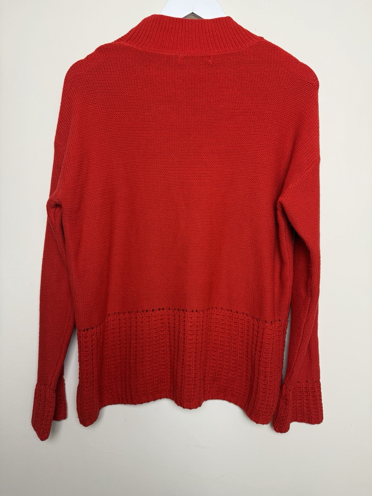 Next Red Knit Funnel Neck Jumper Fluted Cuffs - UK12