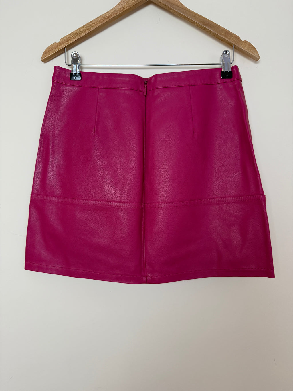 New Look Pink Faux Leather Mini Skirt UK12