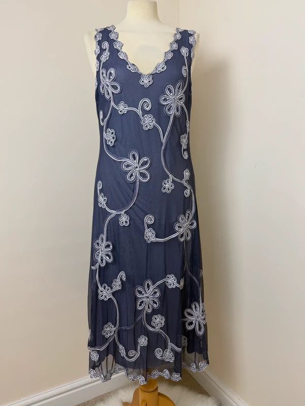 Phase Eight Lavender Floral Dress & Bolero Set Size UK 18