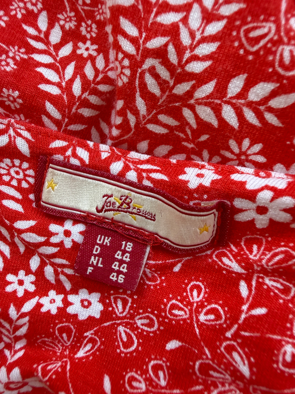 Joe Browns Red White Floral Wrap Jersey Midi Dress UK 18