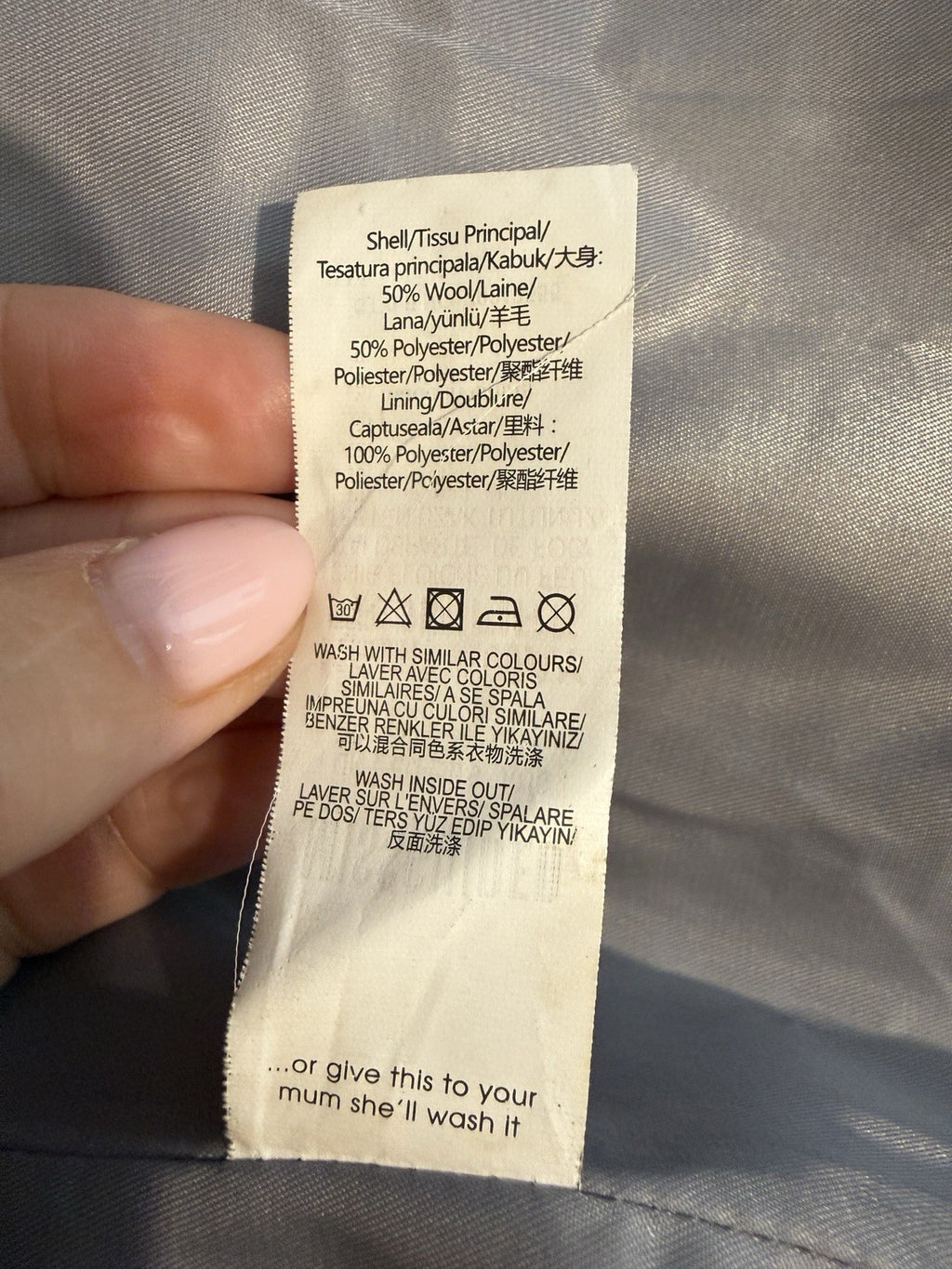 Missguided Grey Mid Length Lined Winter Coat UK10 Petite