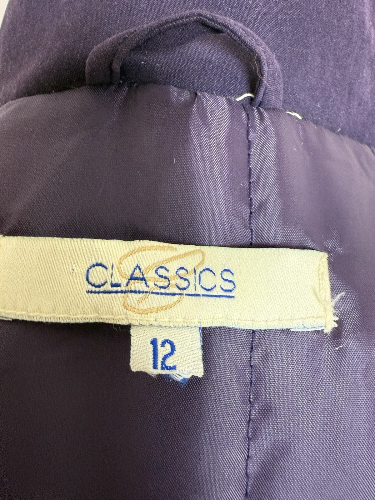 Classics Purple Quilted Winter Coat with Detachable Hood - UK12