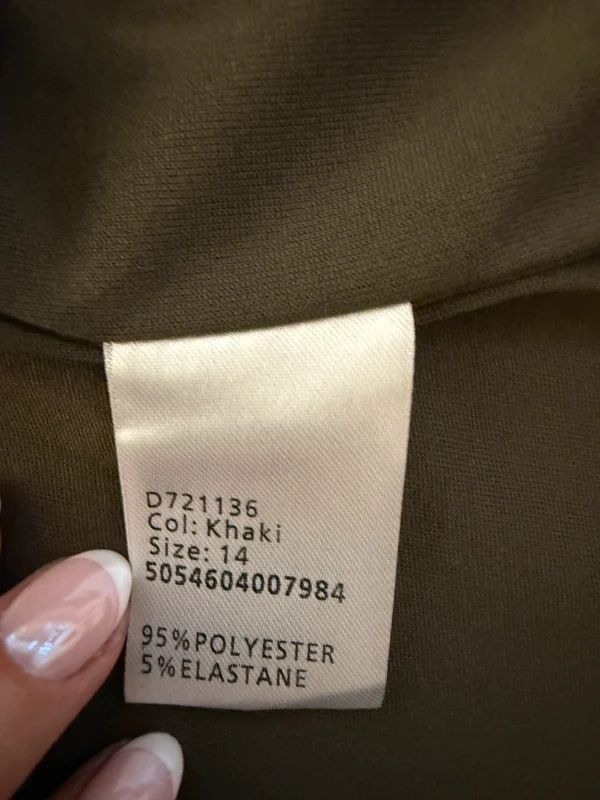 Stella Morgan Faux Suede Zigzag Shift Dress Khaki UK14 Sleeveless