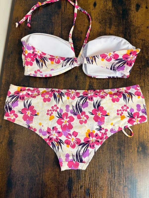 Marie Meili Bandeau Bikini Sweetheart Halter High Waist UK16
