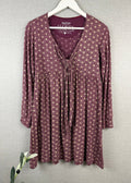 Braintree Love Bamboo Plum Purple Geometric Longline Tunic Top – UK 14 – Pre-Loved