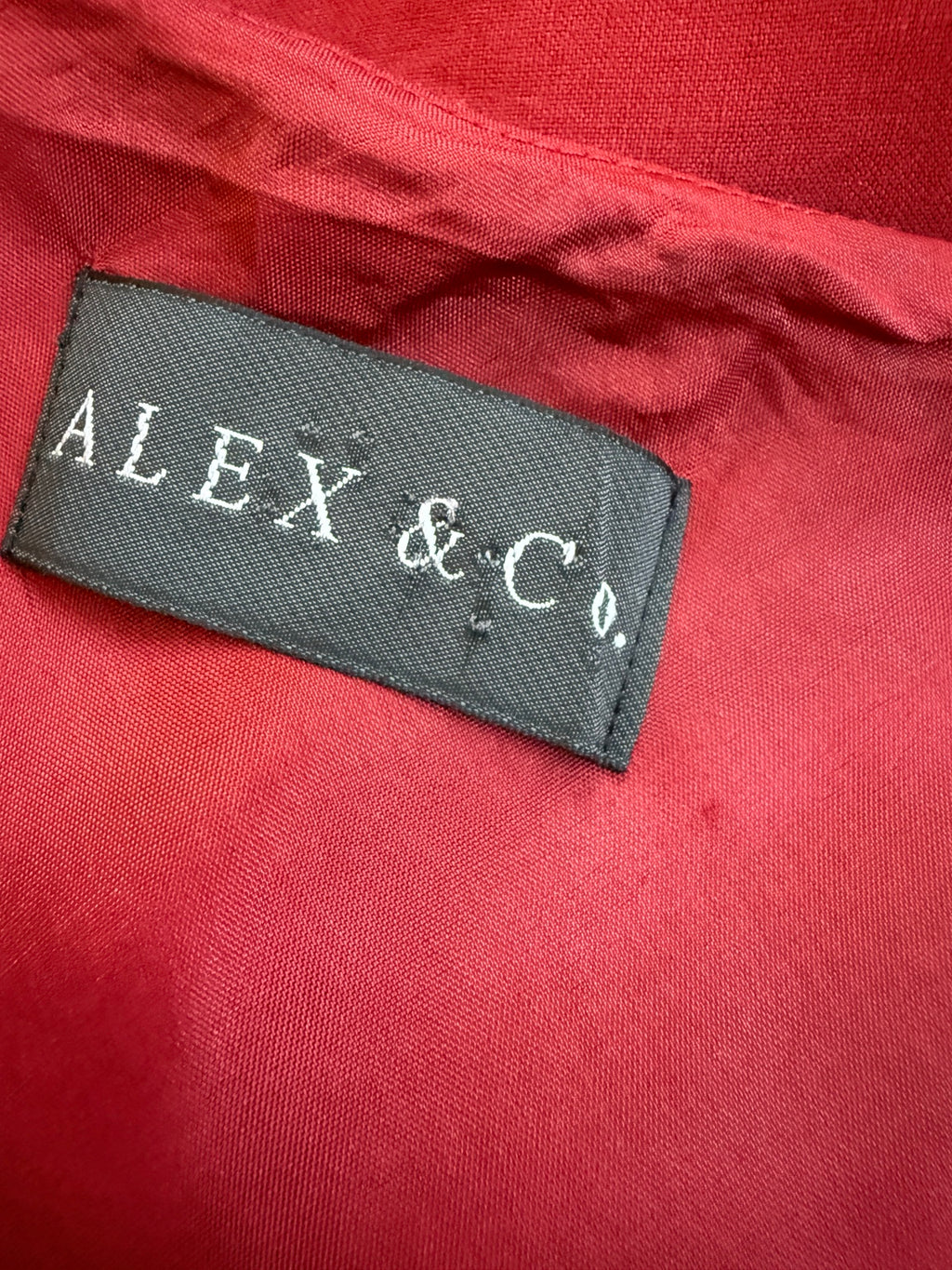Alex & Co Red Silk Linen Floral Embroidered A-Line Dress – UK 16 – Pre-Loved