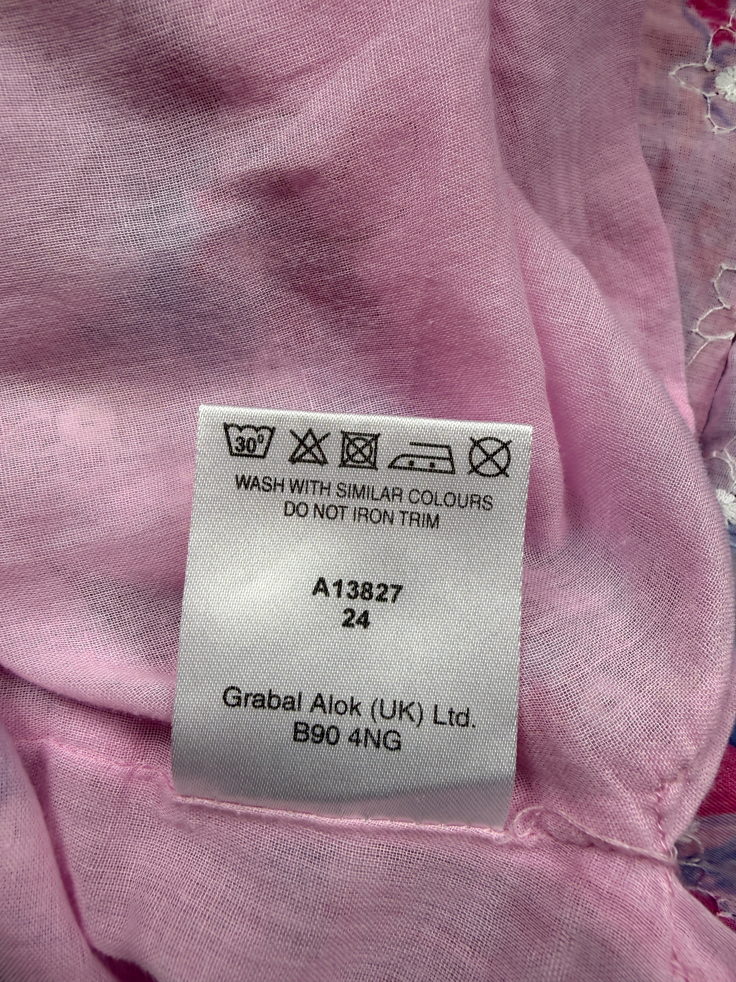Store Twenty One Pink Floral Cotton Midi Tea Dress UK 12