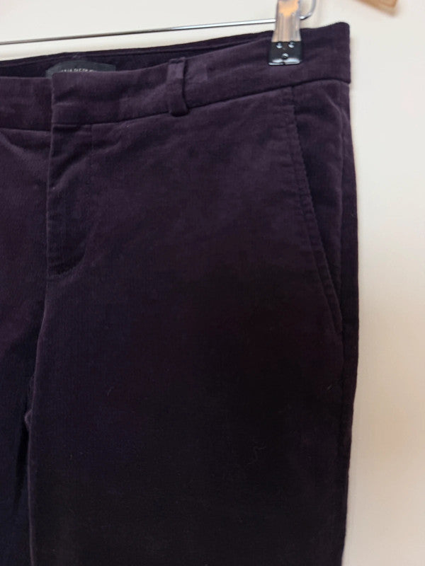 Banana Repubic Ryan Dark Purple Corduroy Straight Leg Trousers - UK12