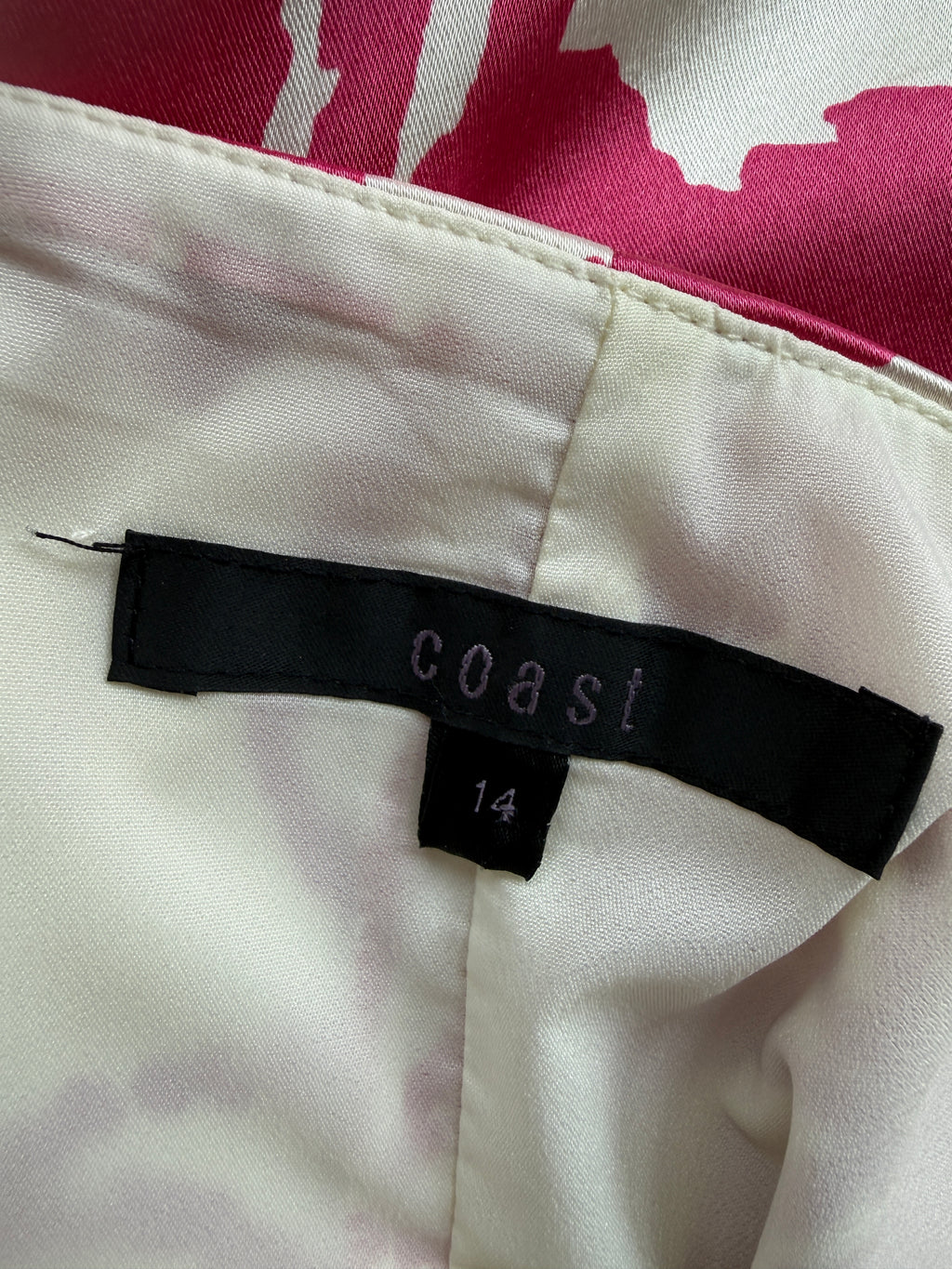 Coast Floral Satin Occasion Dress Size 14 - Preloved