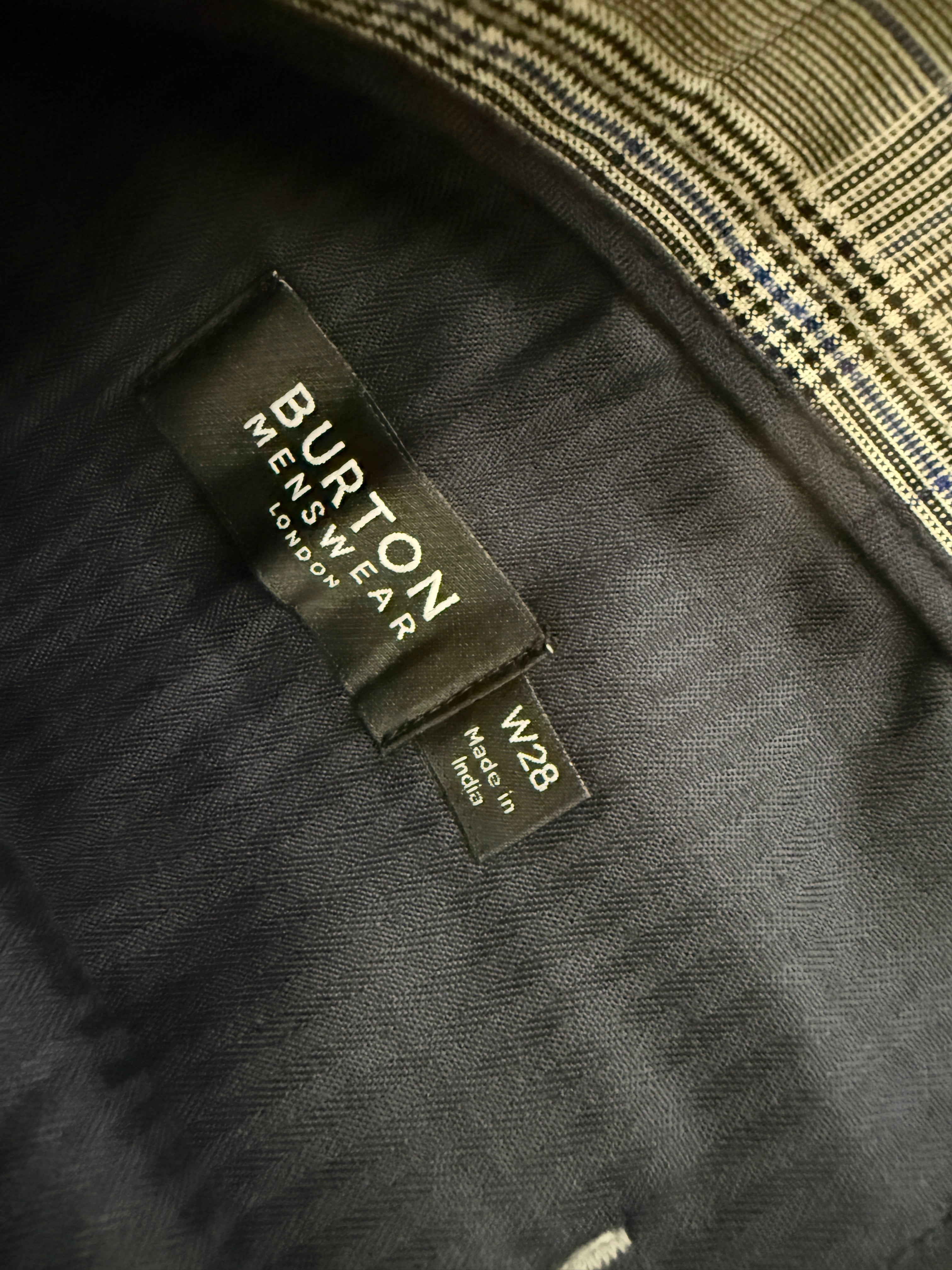 Burton Menswear Grey Check Smart Tailored Shorts W28 BNWT