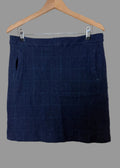 White Stuff Roberta Navy Check Wool Blend Mini Skirt - UK16