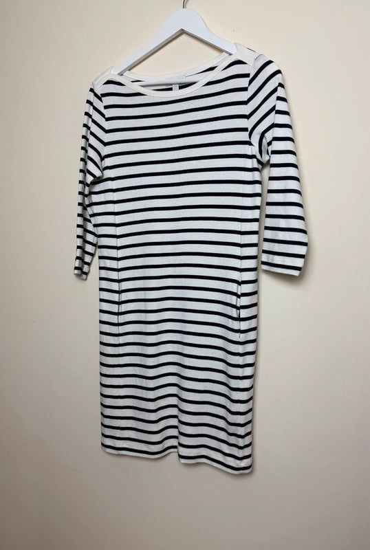 The White Company Black & White Breton Dress - Size 12