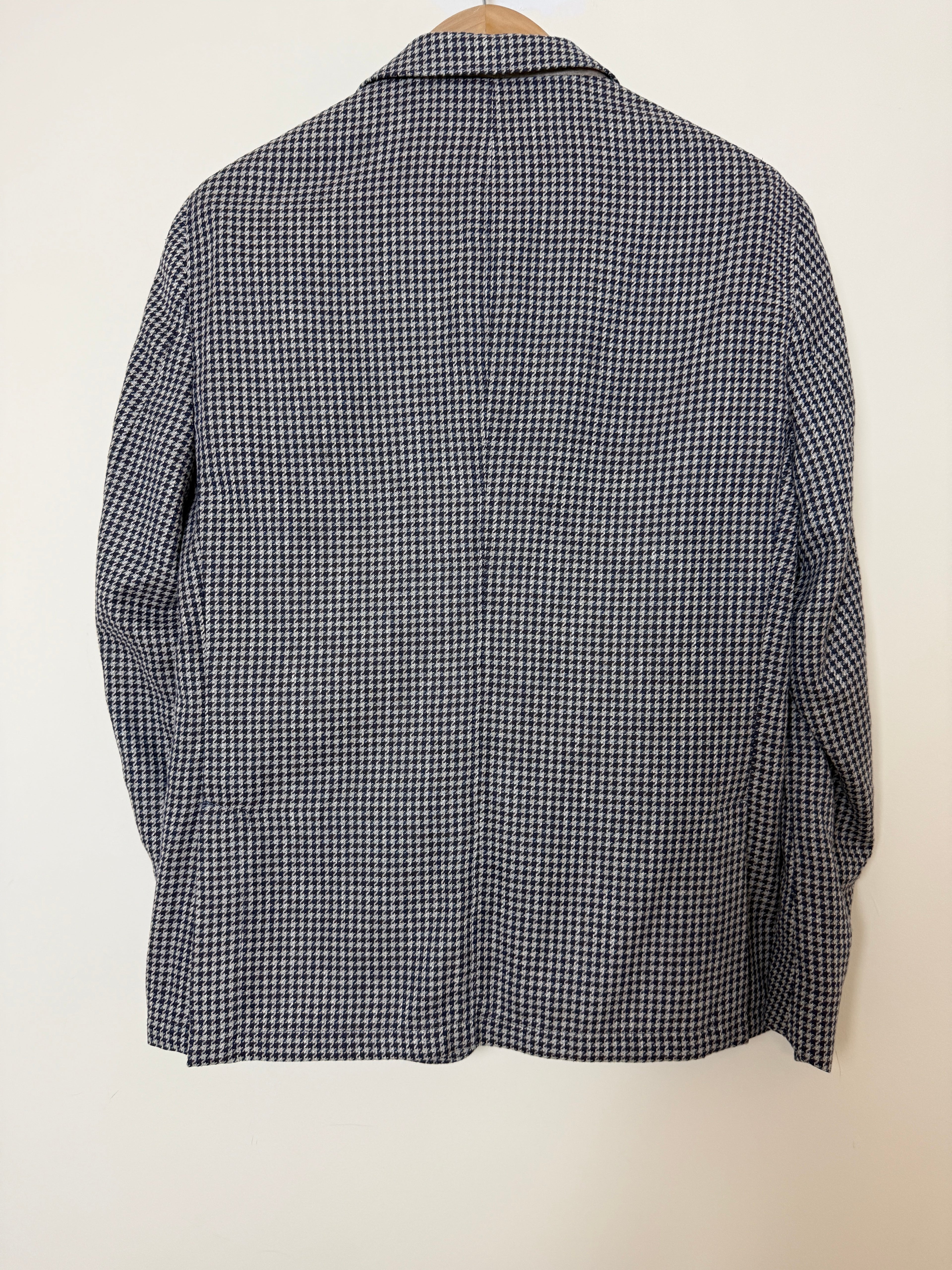 Remus Uomo Navy White Houndstooth Slim Fit Blazer 42R