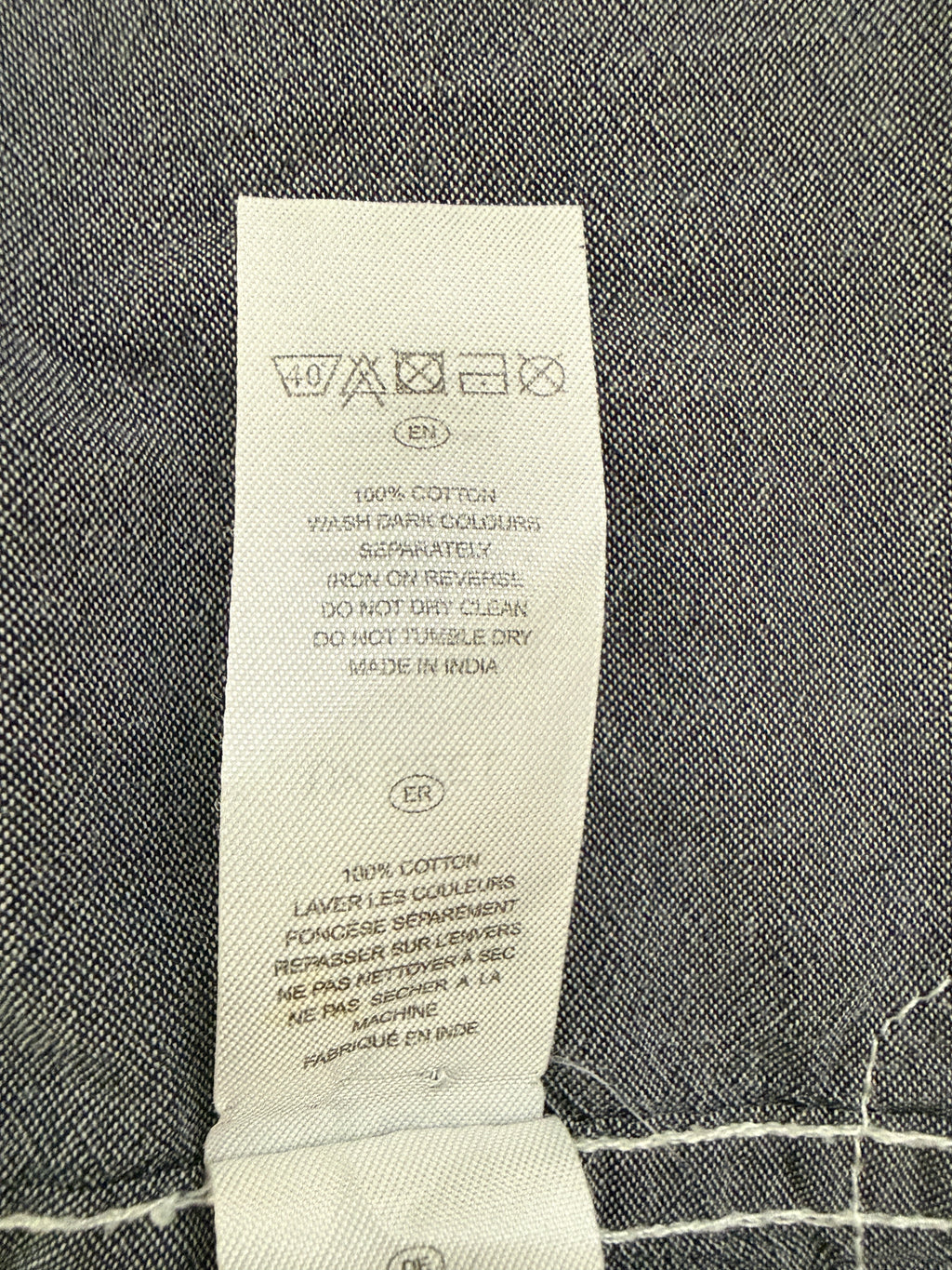 VOI Jeans Grey Chambray Utility Shirt Mens Large