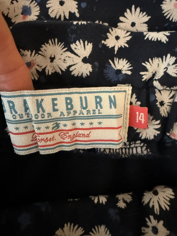 Brakeburn Aster Navy Daisy Print Mini Skirt - UK14