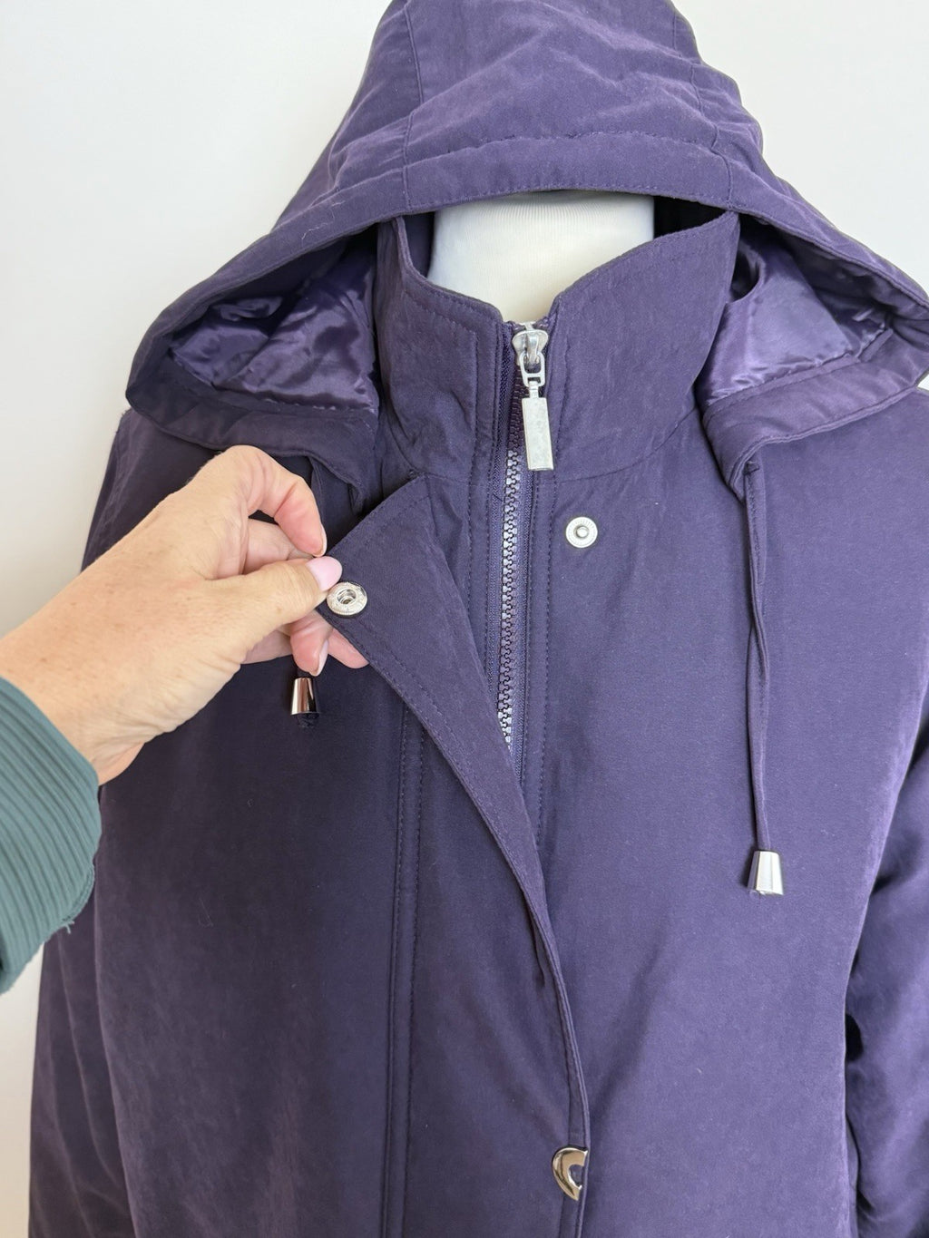 Classics Purple Quilted Winter Coat with Detachable Hood - UK12