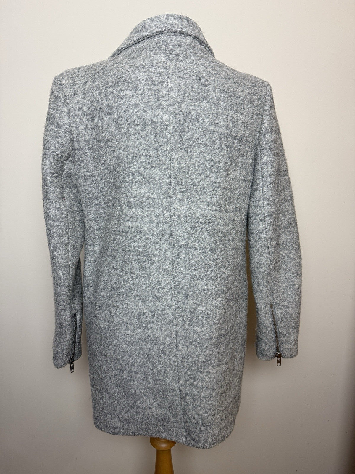 Missguided Grey Mid Length Lined Winter Coat UK10 Petite