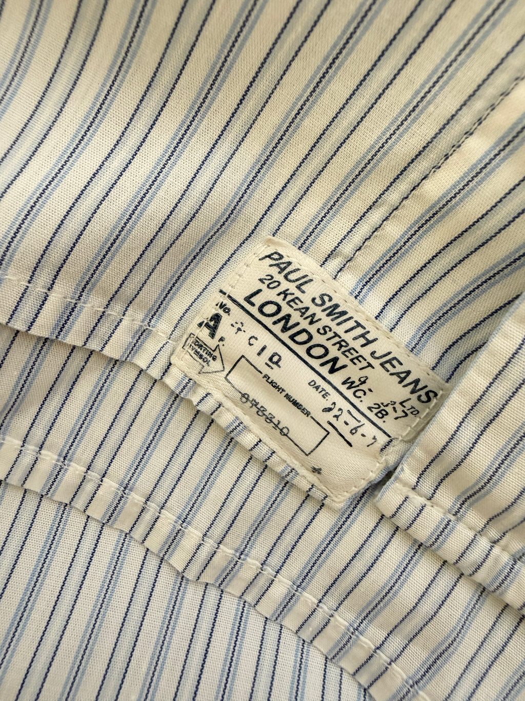 Paul Smith Jeans Blue White Striped Cotton Shirt Mens XL