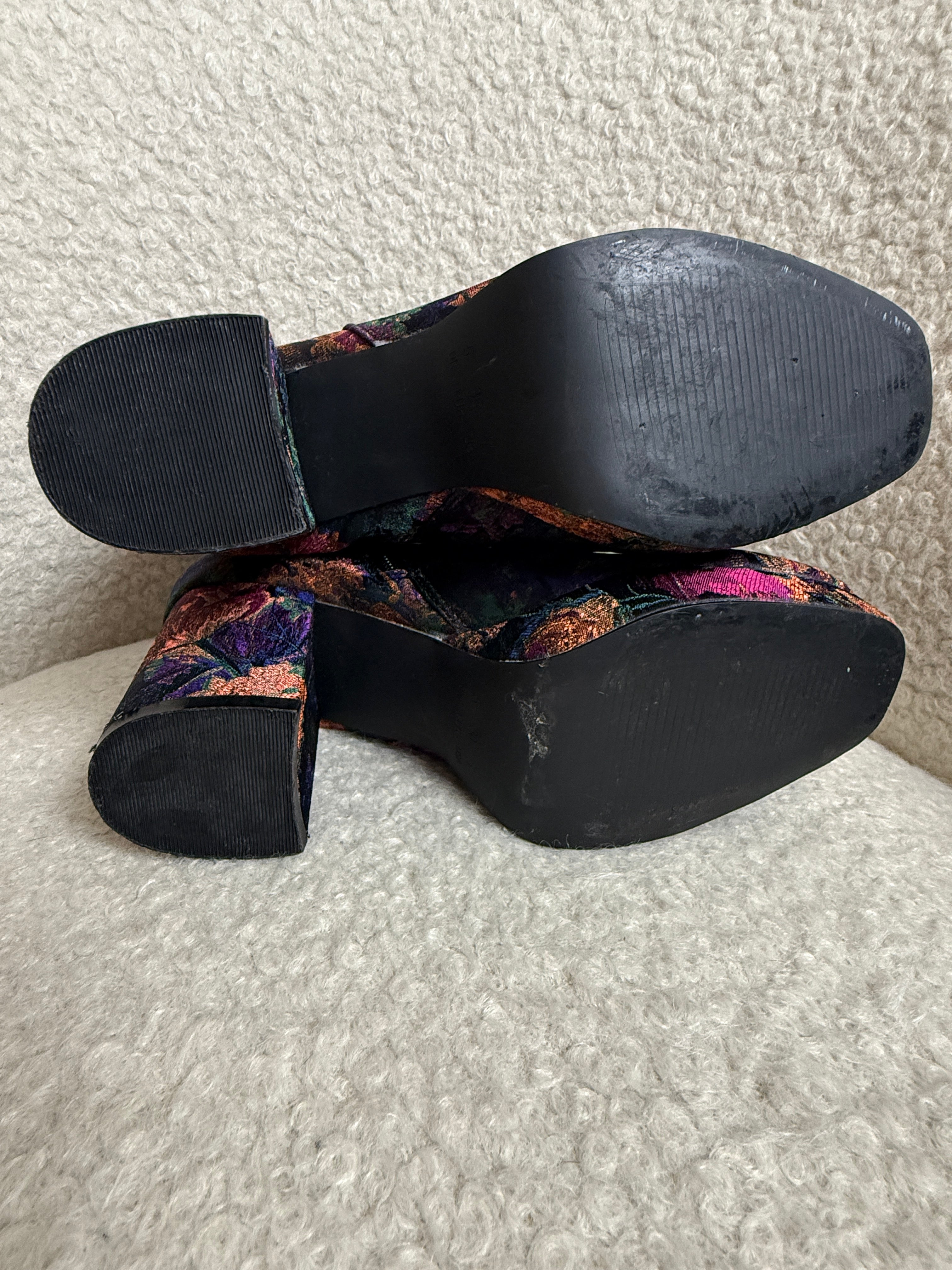 Primark Floral Jacquard Platform Ankle Boots – UK 5 - Preloved