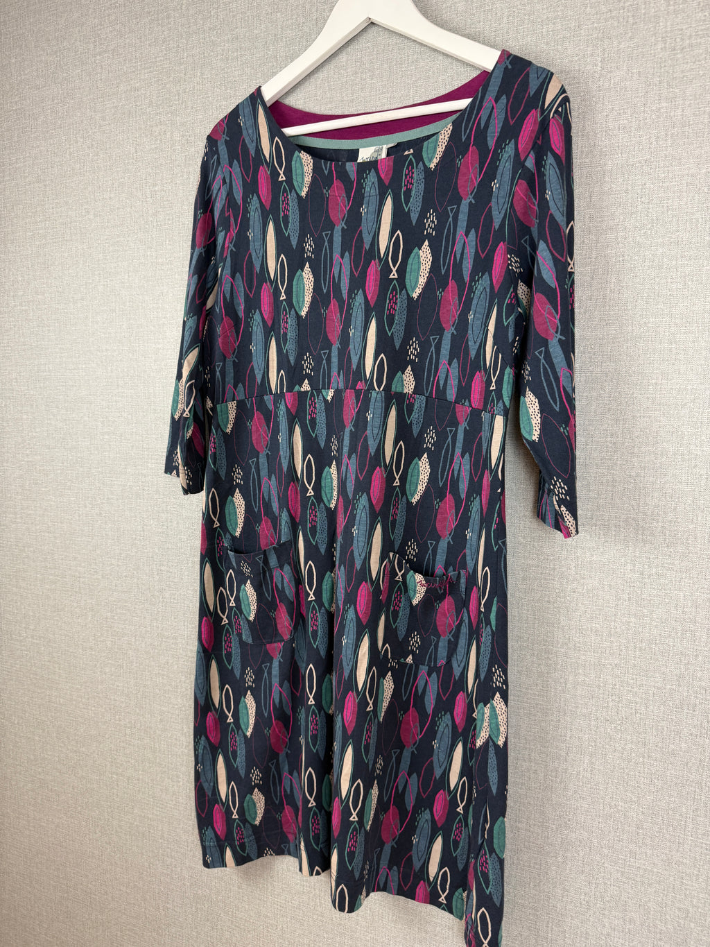 Weird Fish Organic Cotton Fish Print Dress UK 16 – Preloved
