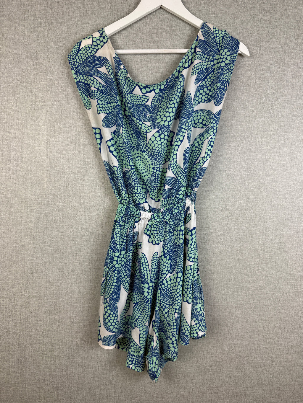 Mon & Jong Floral Print Open Back Rayon Playsuit One Size