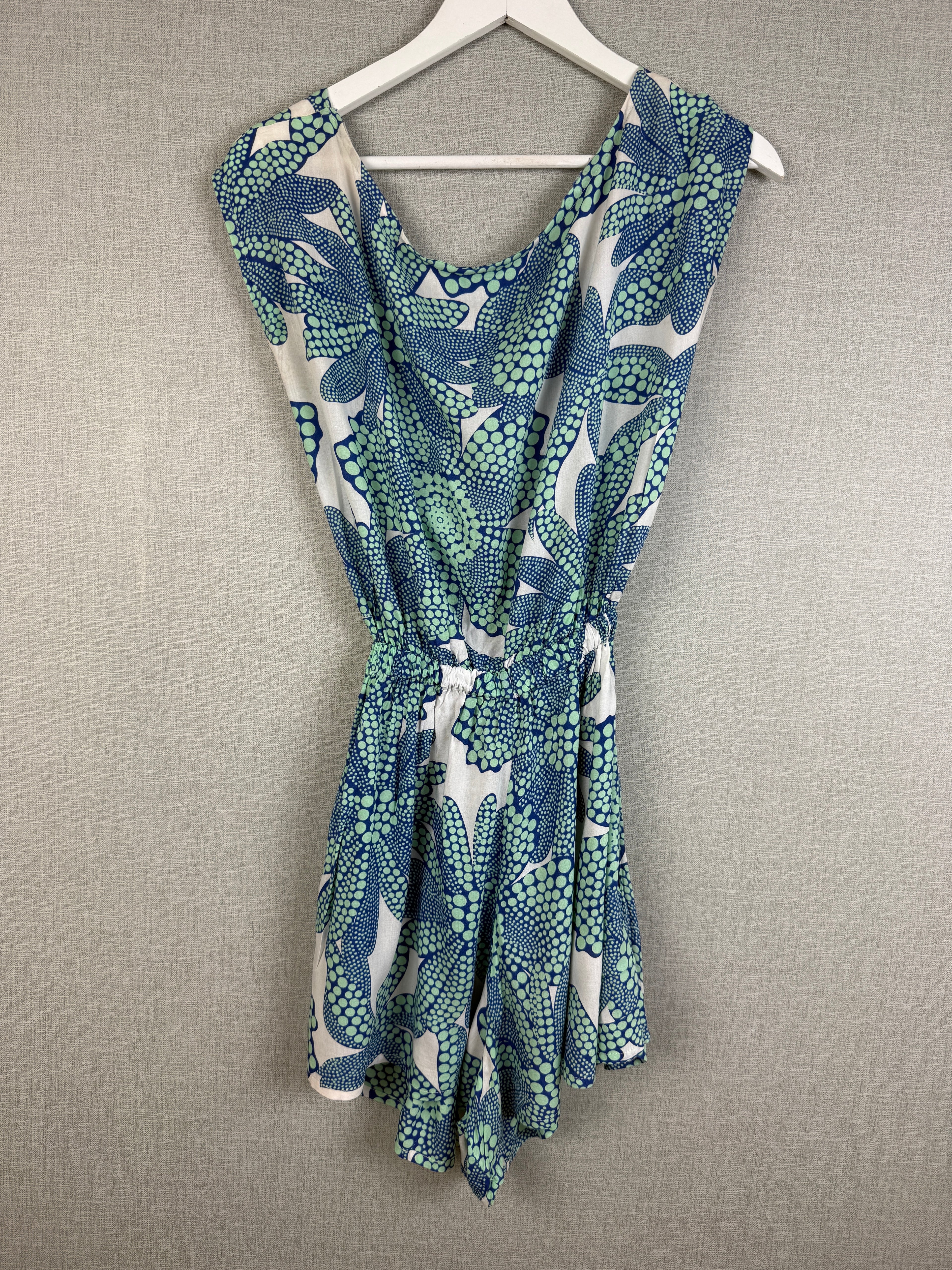 Mon & Jong Floral Print Open Back Rayon Playsuit One Size
