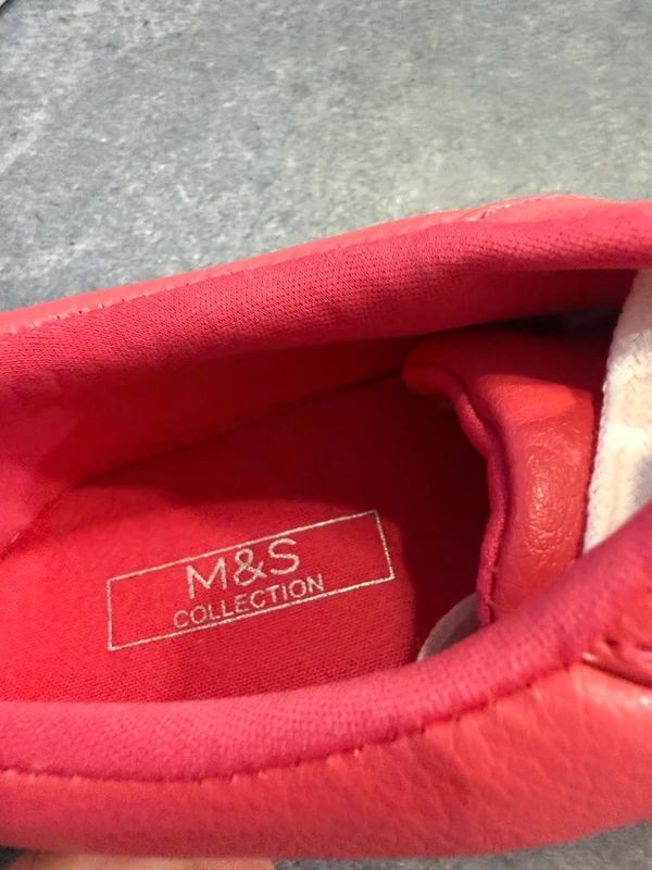 M&S Coral Pink Trainers UK 5 Womens Lace Up Sneakers Insolia Flex