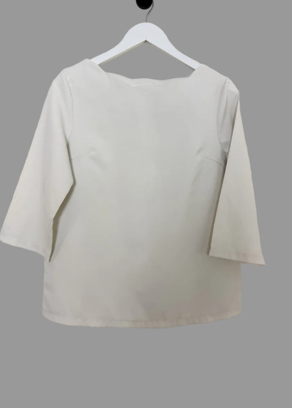 Noemie & Co Cream Scalloped Neck 3/4 Sleeve Blouse - UK10